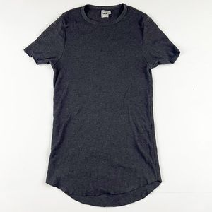 ASOS Gray Ribbed Slim Long Fit Tee Shirt Size Small